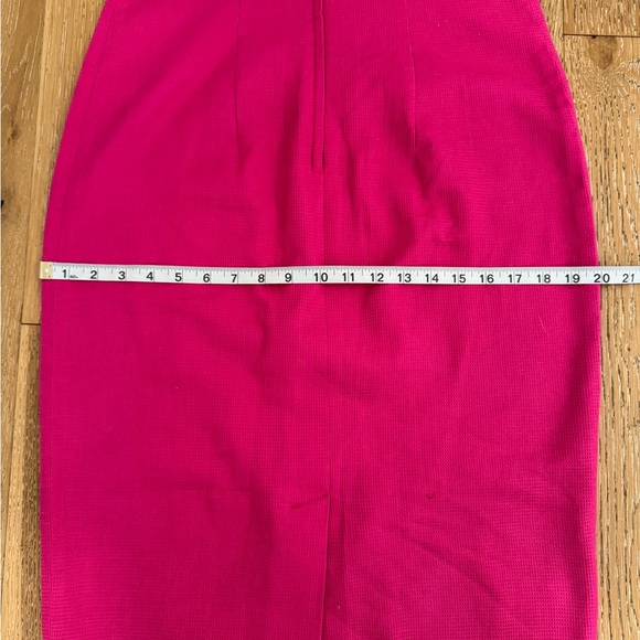 Fuchsia Midi Dress with Gold Button Accents & 1” Shoulder Straps Sz S - Picture 8 of 10